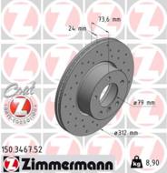 150.3467.52 - Tarcza hamulcowa ZIMMERMANN COAT Z BMW 312x24 SPORT /nawiercane/