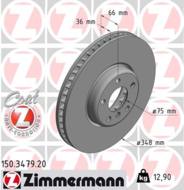 150.3479.20 - Tarcza hamulcowa ZIMMERMANN /przód P/ COAT Z BMW 348x36