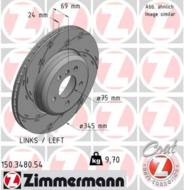 150.3480.54 - Tarcza hamulcowa ZIMMERMANN /tył L/ COAT Z BMW 345x24 BMW 5 kombiF11 10