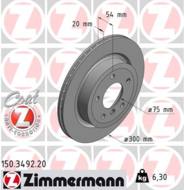 150.3492.20 - Tarcza hamulcowa ZIMMERMANN /tył/ COAT Z BMW 300x20