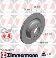 150.3498.20 - Tarcza hamulcowa ZIMMERMANN /tył/ COAT Z BMW 300x20