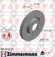 180.3026.20 - Tarcza hamulcowa ZIMMERMANN COAT Z PSA 283x26 PSA