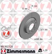 180.3027.20 - Tarcza hamulcowa ZIMMERMANN /tył/ COAT Z PSA 268x12