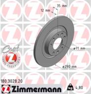 180.3028.20 - Tarcza hamulcowa ZIMMERMANN /tył/ COAT Z PSA 290x12