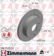 200.2529.20 - Tarcza hamulcowa ZIMMERMANN /tył/ COAT Z NISSAN 308x16