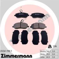 20261.190.1 - Klocki hamulcowe ZIMMERMANN (odp.GDB1503) PSA/FIAT/LANCIA