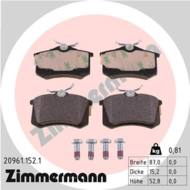 20961.152.1 - Klocki hamulcowe ZIMMERMANN /tył/ gr.15mm (odp.GDB1121) VAG