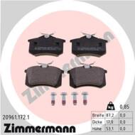 20961.172.1 - Klocki hamulcowe ZIMMERMANN /tył/ gr.17mm (odp.GDB1504) VAG
