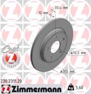 230.2311.20 - Tarcza hamulcowa ZIMMERMANN /tył/ COAT Z FIAT/DODGE/VAG 305x12