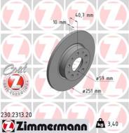230.2313.20 - Tarcza hamulcowa ZIMMERMANN /tył/ COAT Z FIAT 251x10