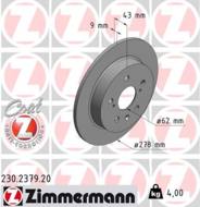 230.2379.20 - Tarcza hamulcowa ZIMMERMANN /tył/ COAT Z FIAT/SUZUKI 278x9