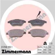 23708.190.1 - Klocki hamulcowe ZIMMERMANN (odp.GDB1483) FIAT/LANCIA/PSA