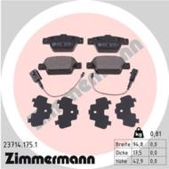 23714.175.1 - Klocki hamulcowe ZIMMERMANN /tył/ (odp.GDB2054 /+CZ/) FIAT/LANCIA