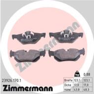 23926.170.1 - Klocki hamulcowe ZIMMERMANN /tył/ (odp.GDB1626) BMW