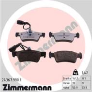 24367.990.1 - Klocki hamulcowe ZIMMERMANN /tył/ VW TOUAREG 02- z czujnikiem