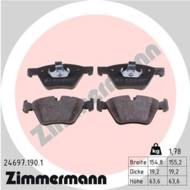 24697.190.1 - Klocki hamulcowe ZIMMERMANN /przód/ (odp.GDB1882) BMW