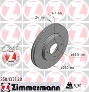 250.1332.20 - Tarcza hamulcowa ZIMMERMANN COAT Z FORD 260x24