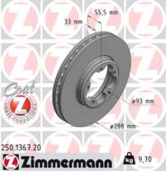 250.1367.20 - Tarcza hamulcowa ZIMMERMANN COAT Z FORD 288x33