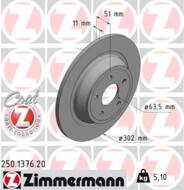 250.1376.20 - Tarcza hamulcowa ZIMMERMANN /tył/ COAT Z FORD 302x11 FORD MONDEO 14-