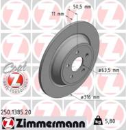 250.1385.20 - Tarcza hamulcowa ZIMMERMANN /tył/ COAT Z FORD 316x11