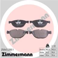 25045.200.1 - Klocki hamulcowe ZIMMERMANN (odp.GDB1838) BMW