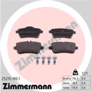25215.190.1 - Klocki hamulcowe ZIMMERMANN /tył/ +śruby (odp.GDB1947) DB (gr.18,5mm)
