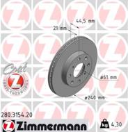 280.3154.20 - Tarcza hamulcowa ZIMMERMANN /przód/ COAT Z 240x21 HONDA CIVIC 91-00