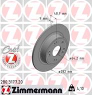 280.3177.20 - Tarcza hamulcowa ZIMMERMANN /tył/ COAT Z HONDA 282x9