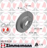 285.3515.20 - Tarcza hamulcowa ZIMMERMANN COAT Z HYUNDAI 234x18