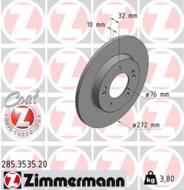 285.3535.20 - Tarcza hamulcowa ZIMMERMANN /tył/ COAT Z HYUNDAI 272x10 i30 16-