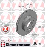 290.2257.20 - Tarcza hamulcowa ZIMMERMANN COAT Z JAGUAR 291x285