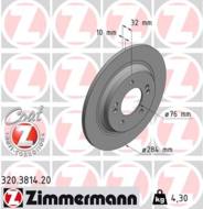 320.3814.20 - Tarcza hamulcowa ZIMMERMANN /tył/ COAT Z DB 284x10 KIA OPTIMA 12-