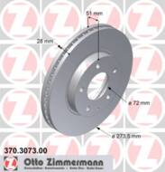 370.3073.00 - Tarcza hamulcowa ZIMMERMANN MAZDA 273,5x28