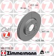 380.2170.20 - Tarcza hamulcowa ZIMMERMANN /przód/ COAT Z MITSUBISHI LANCER 276x26