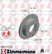 380.2171.20 - Tarcza hamulcowa ZIMMERMANN /tył/ COAT Z MITSUBISHI 262x10