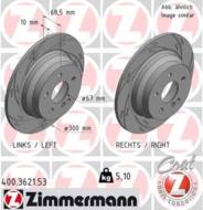 400.3621.53 - Tarcza hamulcowa ZIMMERMANN /tył/ COAT Z DB 300x10 DB W211E-KLASA 02-09 SPORT