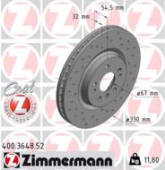 400.3648.52 - Tarcza hamulcowa ZIMMERMANN COAT Z DB 330x32 SPORT /nawiercane/