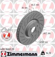 400.3660.20 - Tarcza hamulcowa ZIMMERMANN COAT Z DB 360x36