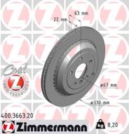 400.3663.20 - Tarcza hamulcowa ZIMMERMANN /tył/ COAT Z DB 330x22