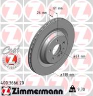 400.3666.20 - Tarcza hamulcowa ZIMMERMANN /tył/ COAT Z DB 330x26