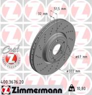 400.3676.20 - Tarcza hamulcowa ZIMMERMANN /przód/ COAT Z DB 322x32 CLS 11- perforowana