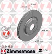 400.3693.20 - Tarcza hamulcowa ZIMMERMANN /przód/ COAT Z DB 320x30