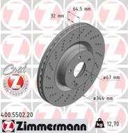 400.5502.20 - Tarcza hamulcowa ZIMMERMANN COAT Z DB 344x32 DB W212 09- perforowana