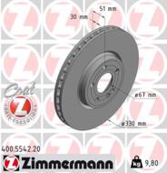 400.5542.20 - Tarcza hamulcowa ZIMMERMANN /przód/ COAT Z 330x30 DB W177 A-KLASA 18-