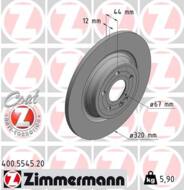 400.5545.20 - Tarcza hamulcowa ZIMMERMANN /tył/ COAT Z 320x12 DB W177 A-KLASA 18-