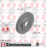 430.1461.52 - Tarcza hamulcowa ZIMMERMANN COAT Z OPEL 256x24 SPORT /nawiercane/