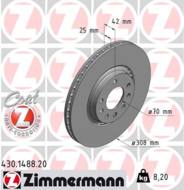 430.1488.20 - Tarcza hamulcowa ZIMMERMANN COAT Z OPEL/SAAB 308x25