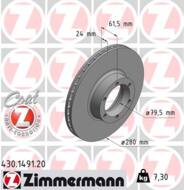 430.1491.20 - Tarcza hamulcowa ZIMMERMANN COAT Z OPEL/RENAULT 280x24