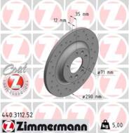 440.3112.52 - Tarcza hamulcowa ZIMMERMANN /tył/ SPORT COAT Z 290x12 PSA 407 04-/C5 08-