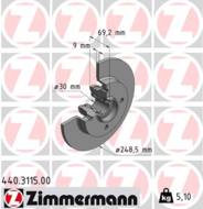 440.3115.00 - Tarcza hamulcowa ZIMMERMANN /tył/ PSA 248,5x9